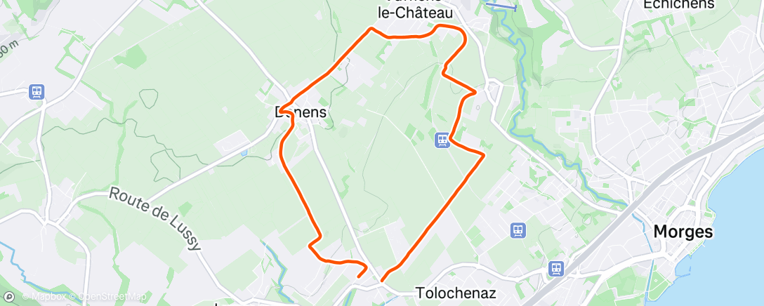 Map of the activity, Course à pied dans l'après-midi