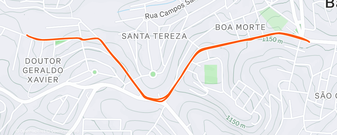 Map of the activity, Pedalada da tarde