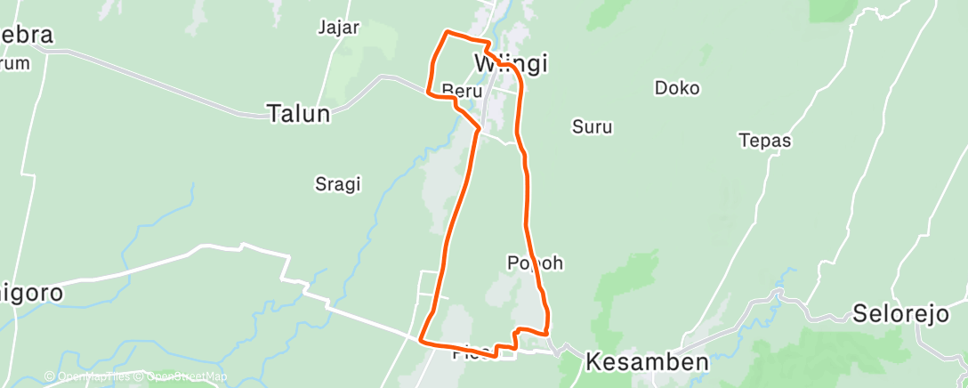 Map of the activity, Sore Wlingi