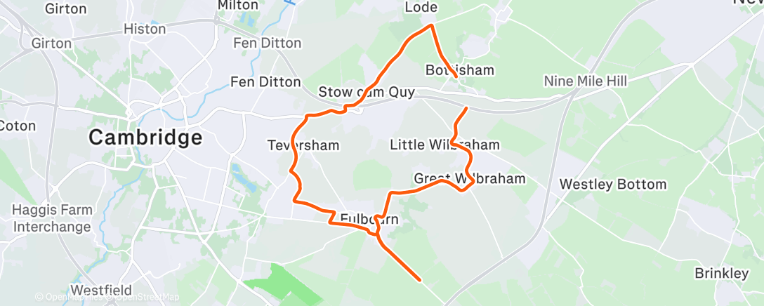 Map of the activity, Afternoon Ride