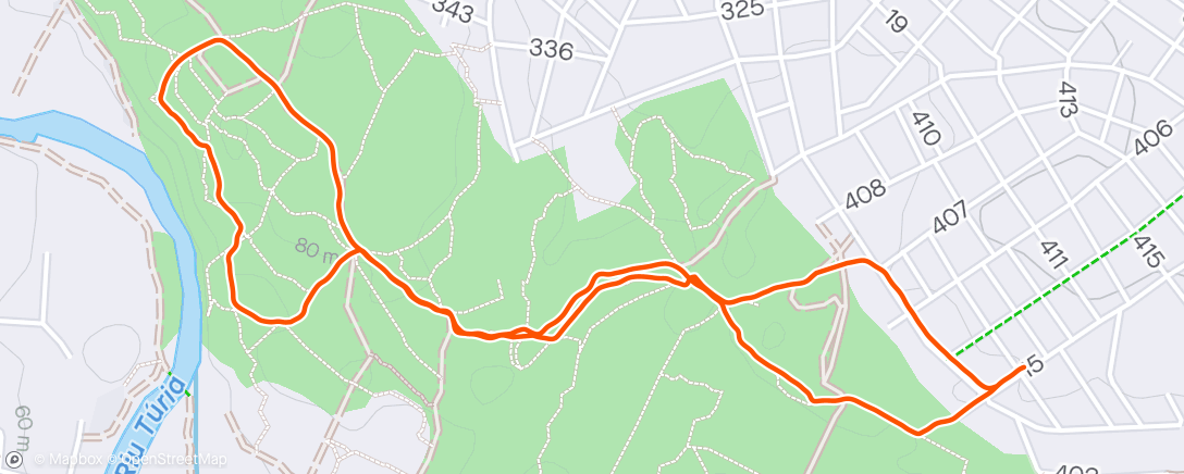 Map of the activity, Evening Run