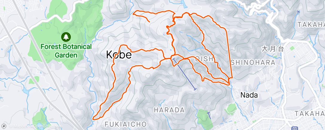 Map of the activity, Kobe Trail