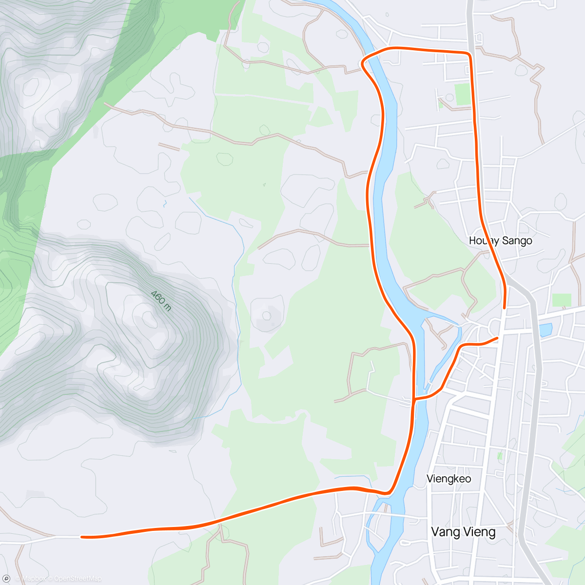 Mapa da atividade, Vang Vieng
