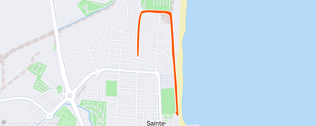 Map of the activity, Course à pied en soirée