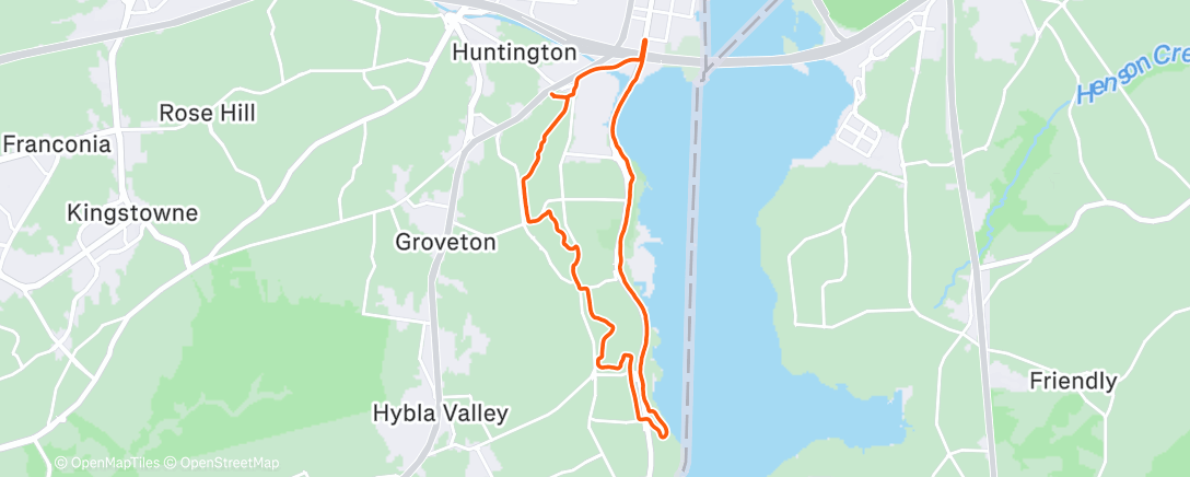 Map of the activity, Lunch Run