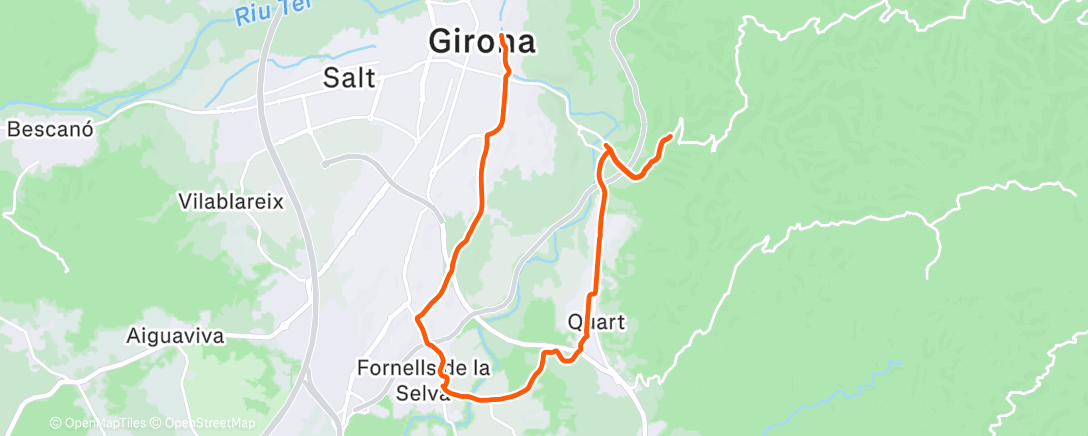 Map of the activity, Afternoon Ride