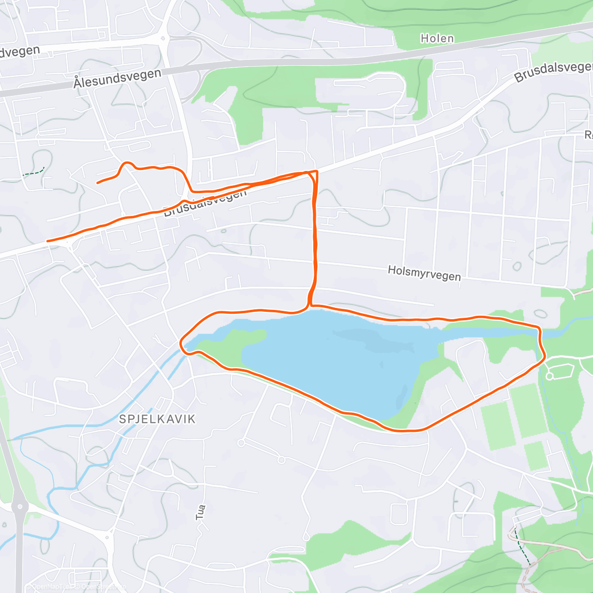 Map of the activity, Ålesund Nyttårsløp - Familie mosjonsklasse med vår eiga løype