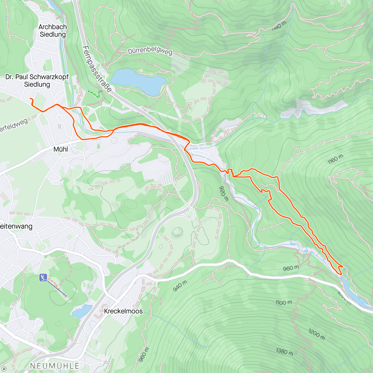 Map of the activity, Afternoon Hike