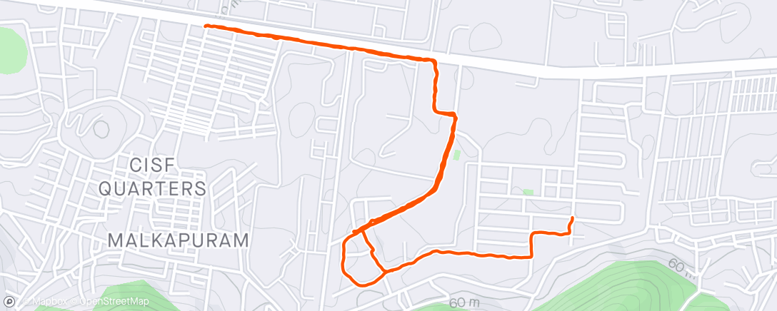 Map of the activity, Evening Walk ✅