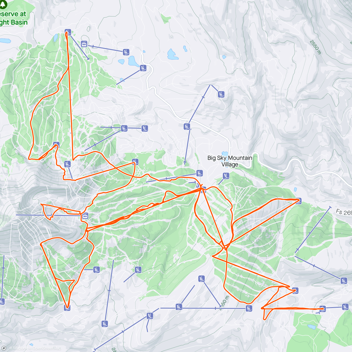 Map of the activity, Big Sky 🎿