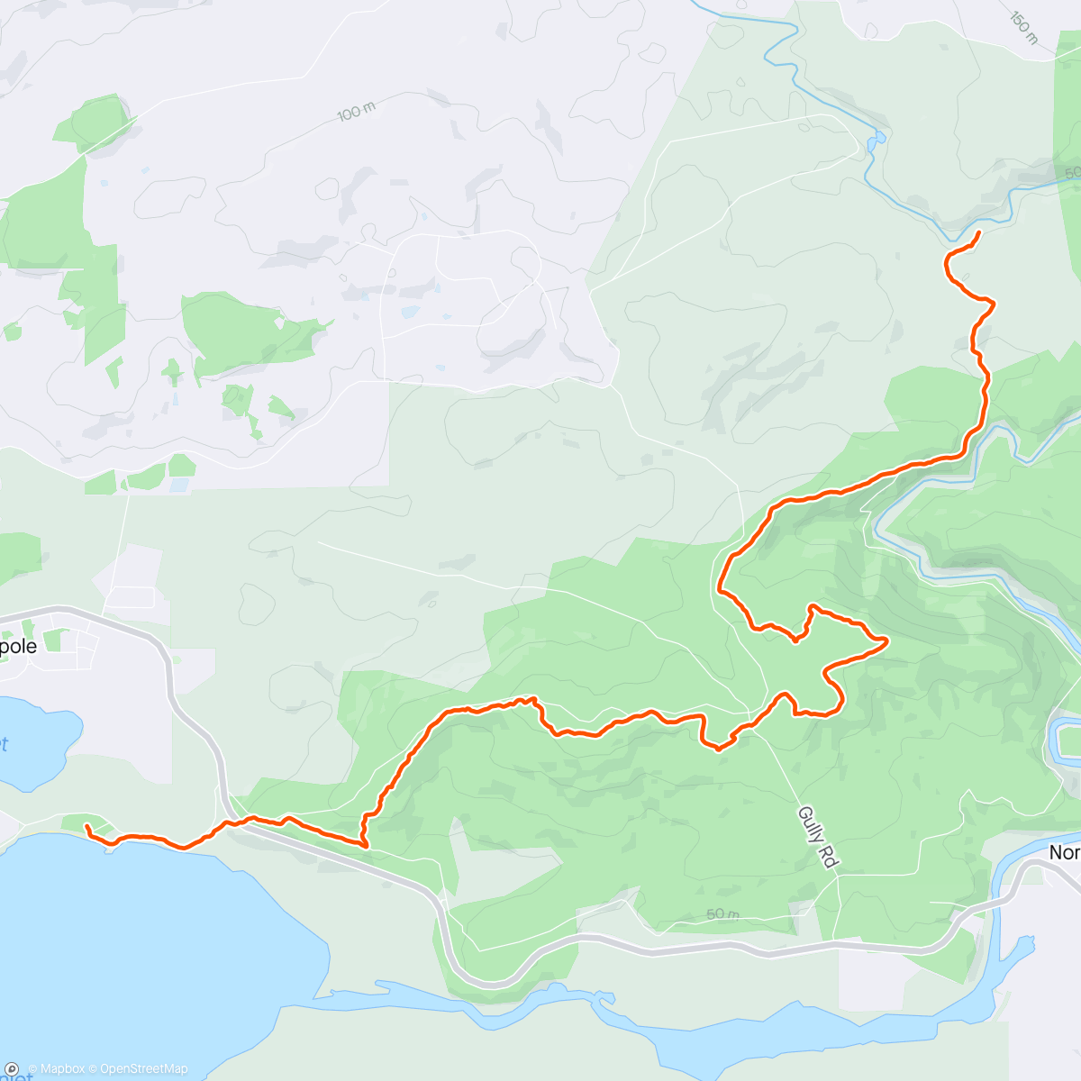 Map of the activity, Bibbulmun Track. Into Franklin River Camp hike.