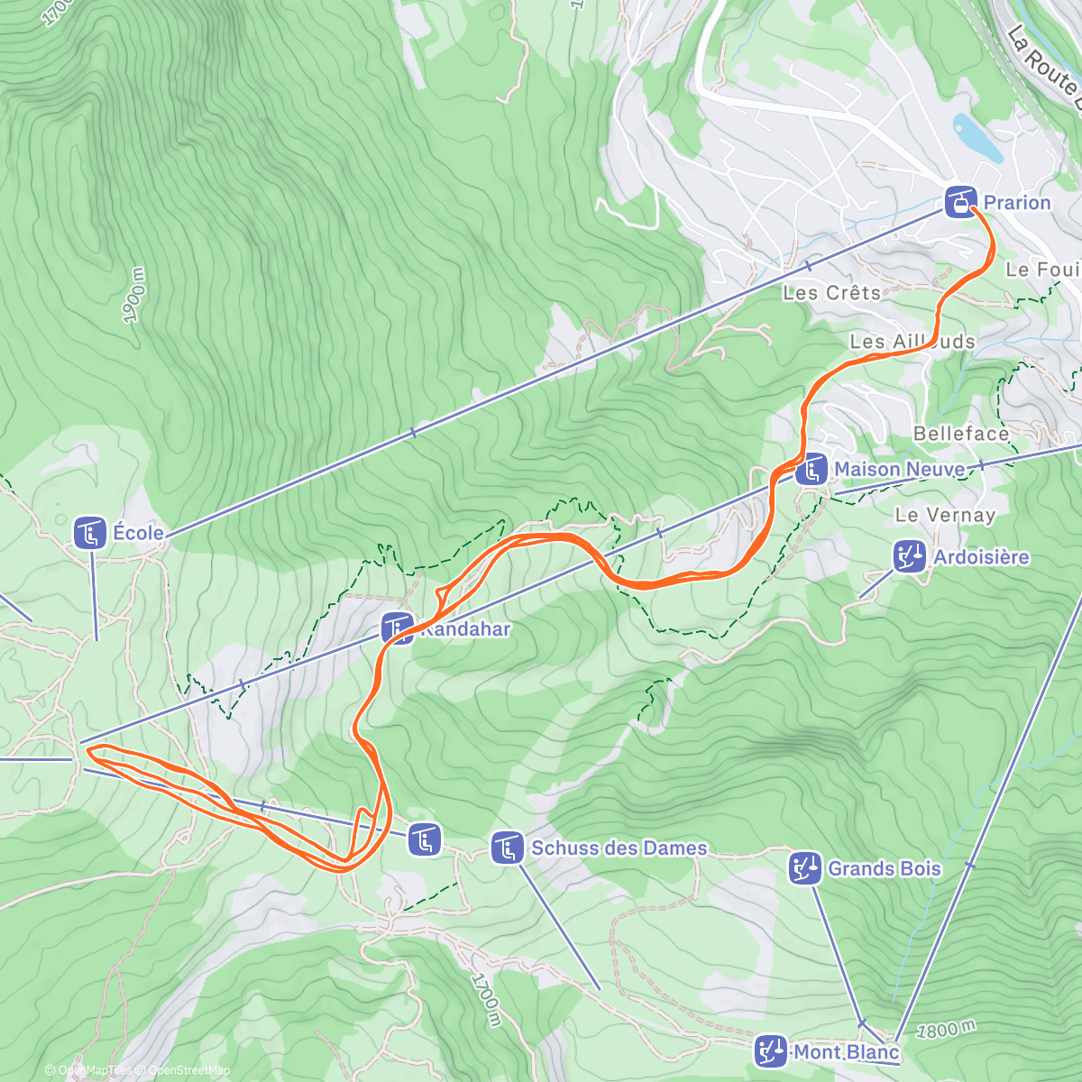 Map of the activity, Ski de randonnée dans l'après-midi