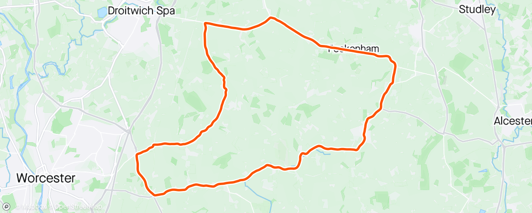 Map of the activity, Evening Ride