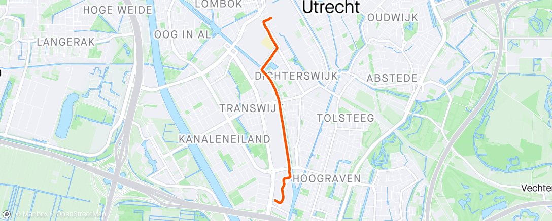 Map of the activity, Avondrit naar Utrecht CS