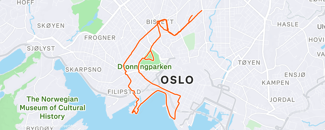 Map of the activity, Afternoon Run