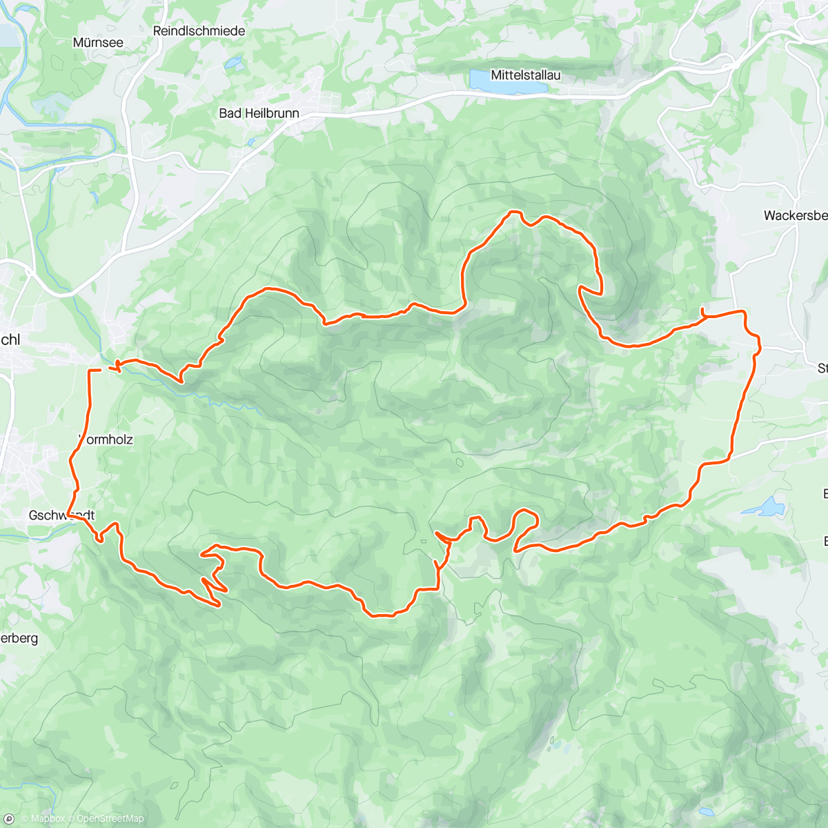 Mapa de la actividad, Buchenauer Kopf - Waldherralm - Heigelkopf - Zwiesel
