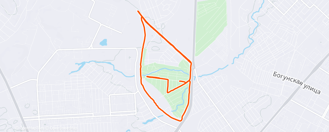 Map of the activity, Утренний забег