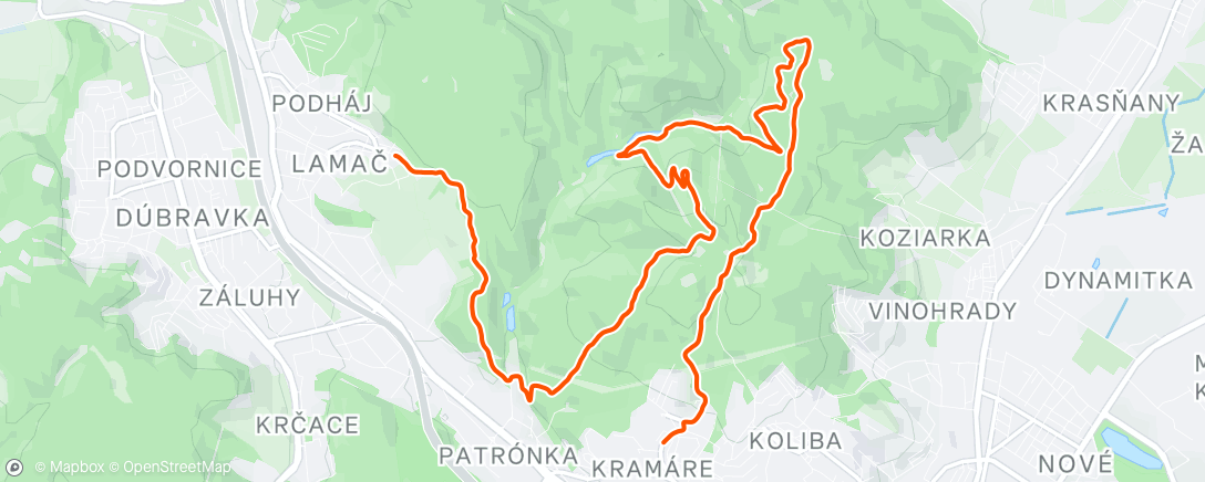 Map of the activity, Lunch Trail Run