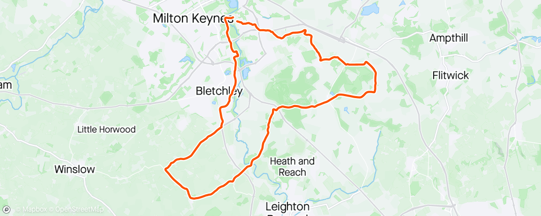 Map of the activity, Towing Alistair at the end of his big ride