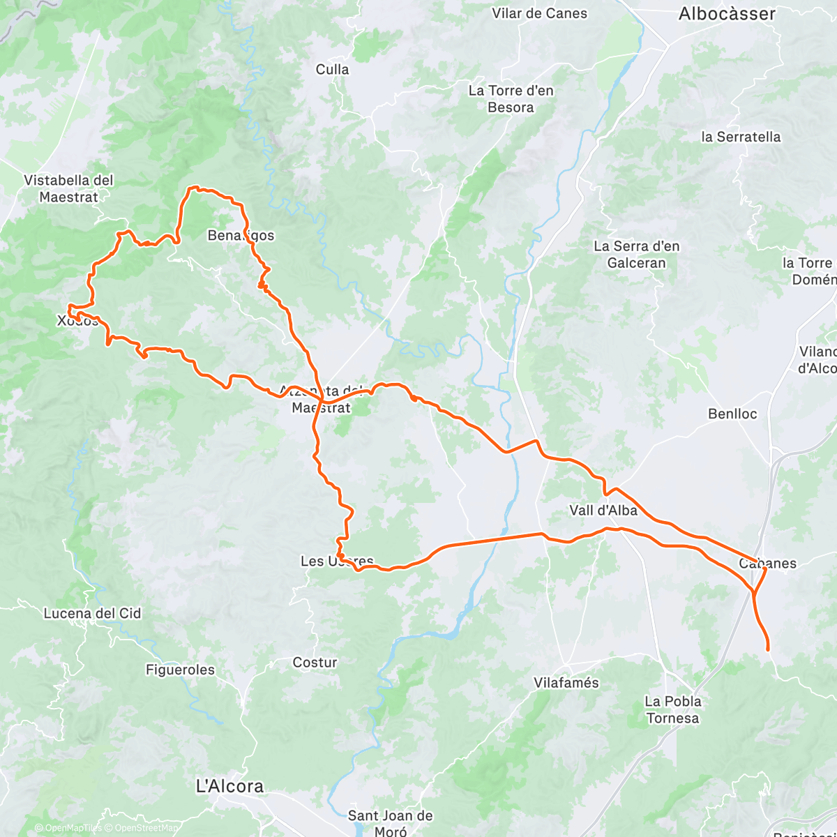 Map of the activity, Bicicleta por la mañana