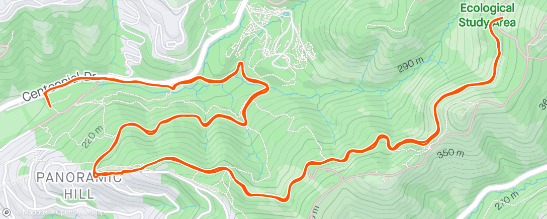 Map of the activity, Fire trails with Burke and Rob