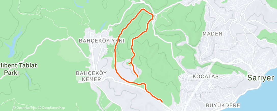 Map of the activity, Afternoon Trail Run