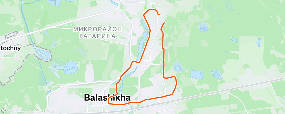 Map of the activity, Afternoon Run