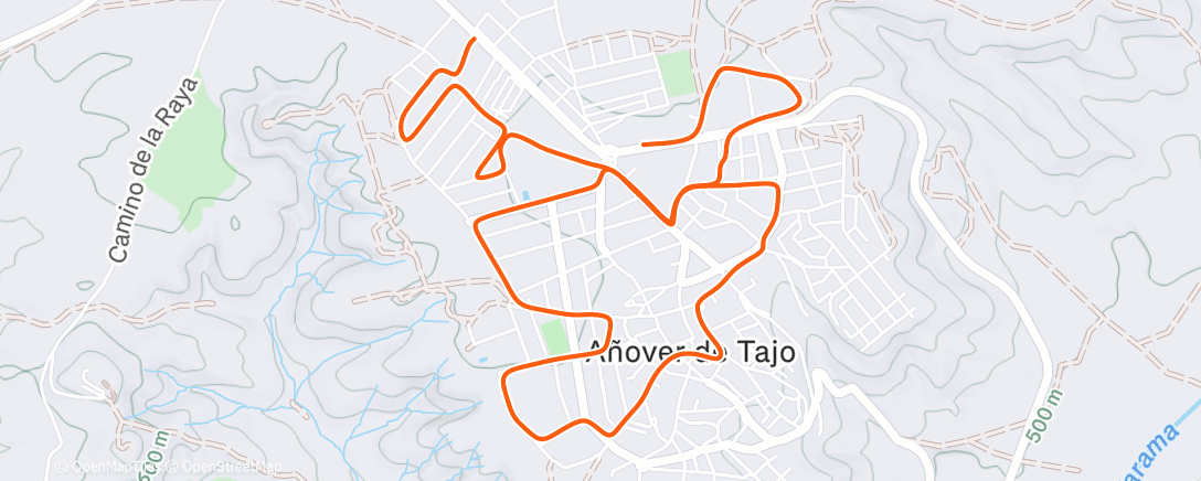 Map of the activity, Evening Run