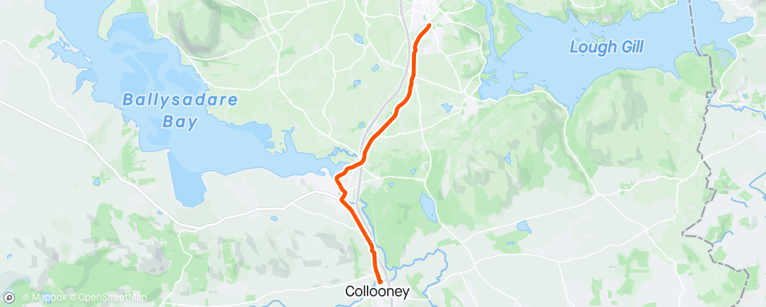 Map of the activity, Collooney -> Sligo & Back🏃🏻‍♂️