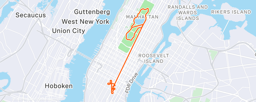 Карта физической активности (Zwift - Times Square Circuit in New York)