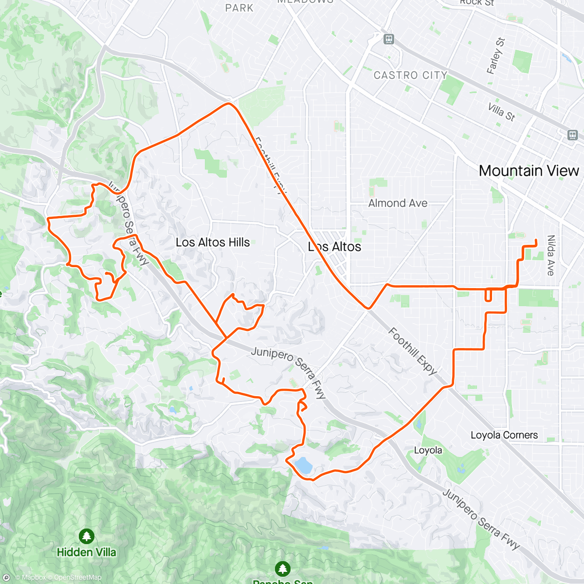 Karte der Aktivität „Los Altos hills”