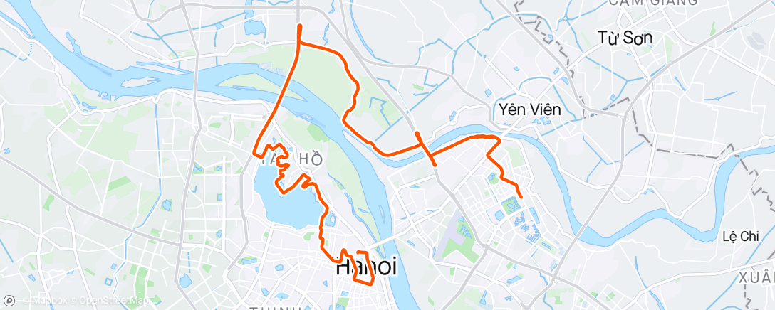 Map of the activity, Morning Run