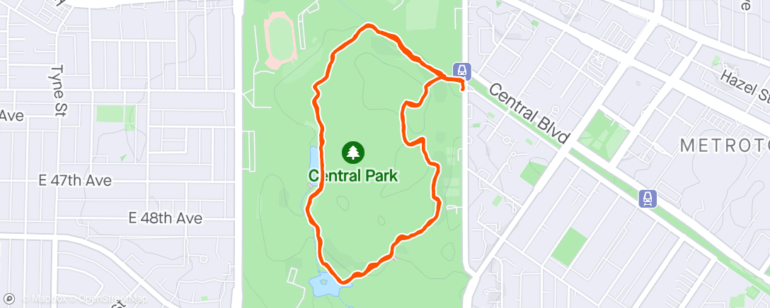 Map of the activity, Park Run 47