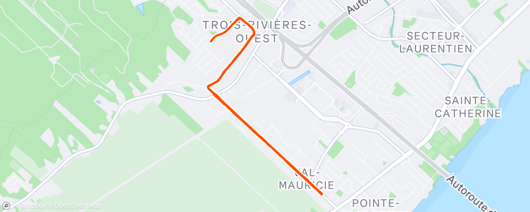 Map of the activity, Course sous la pluie