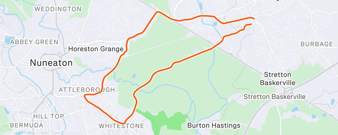 Map of the activity, Mon Spar Liberty Way Loop (via Hydes Lane) 🏞️🎨