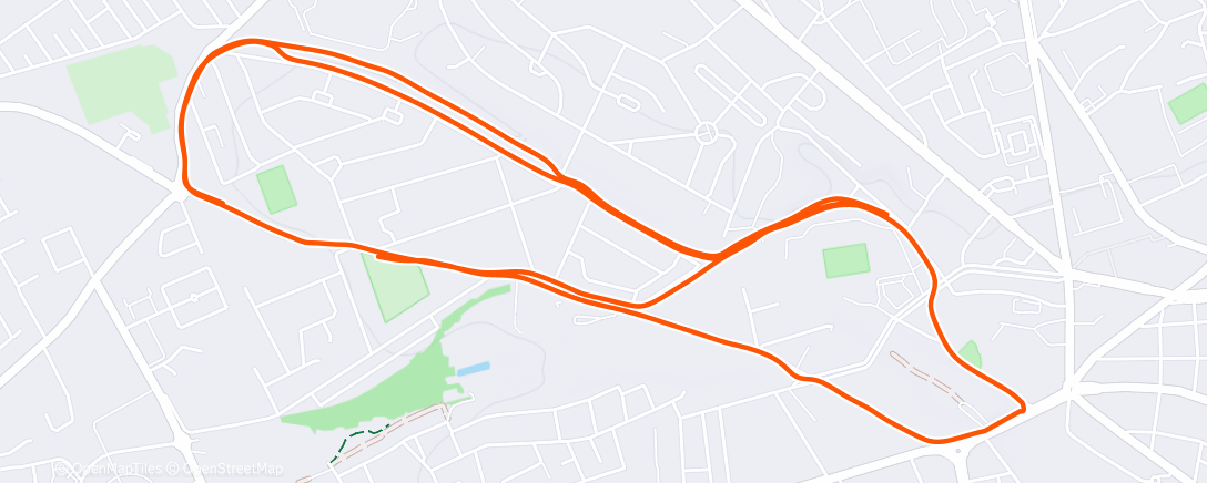 Map of the activity, Course à pied le midi