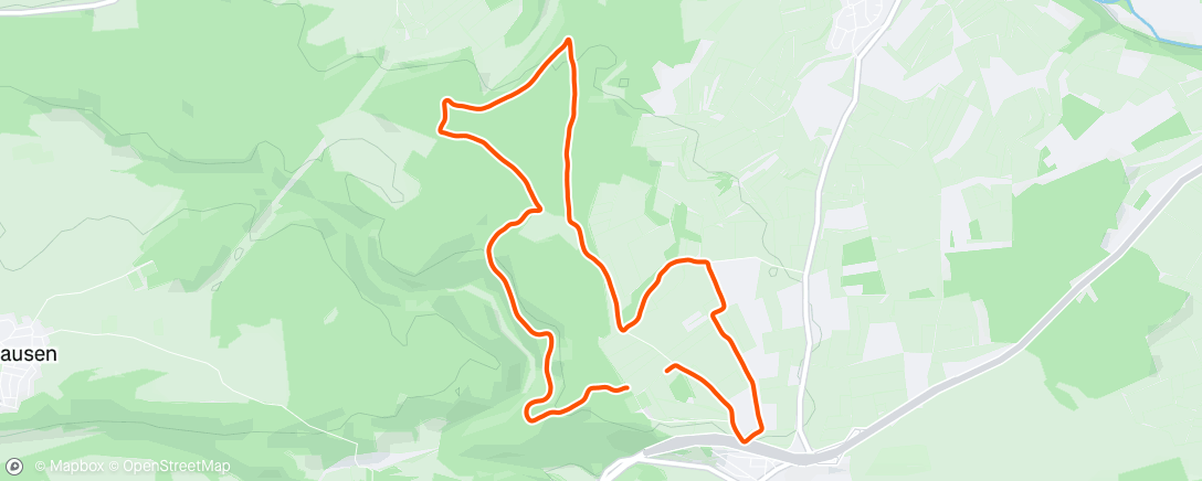 Map of the activity, Afternoon Run