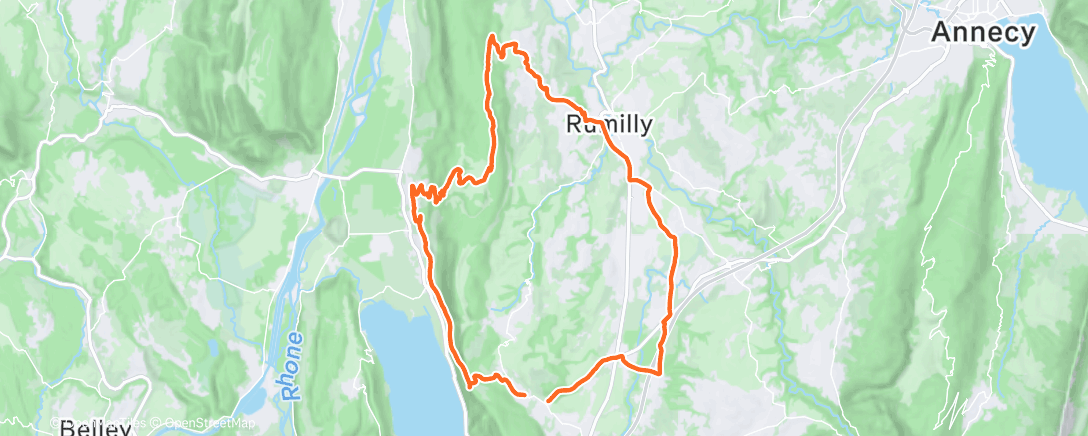 Map of the activity, Sortie vélo le midi