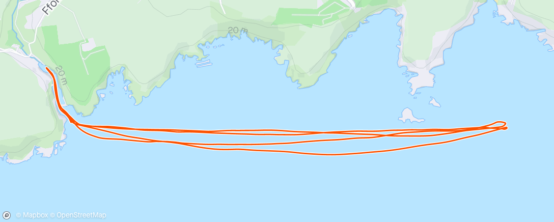 Map of the activity, Afternoon Row