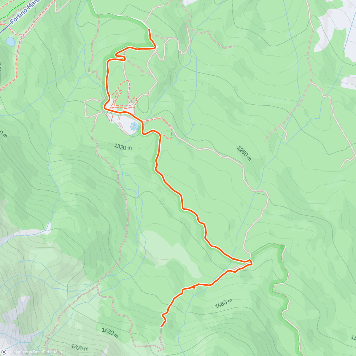 Map of the activity, Bivacco vallestrina