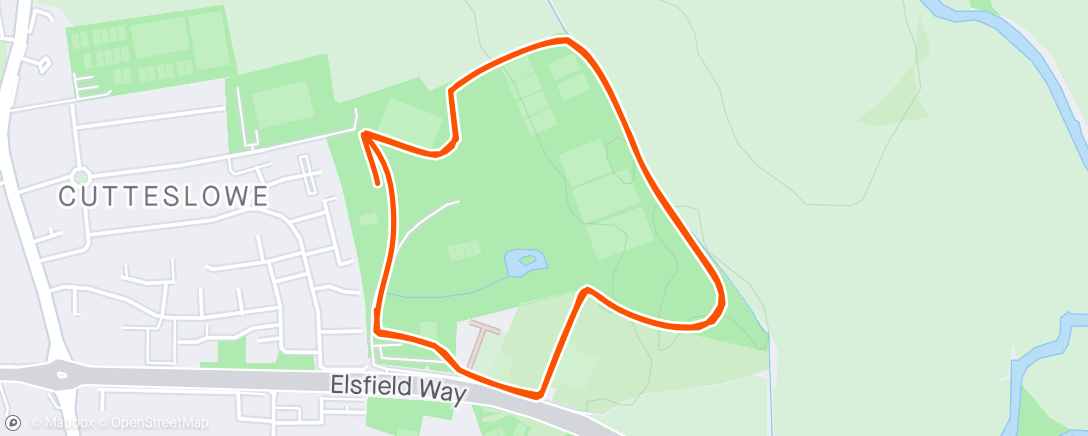 「Oxford Parkrun (minus first 0.5mile I forgot to time🙃)」活動的地圖