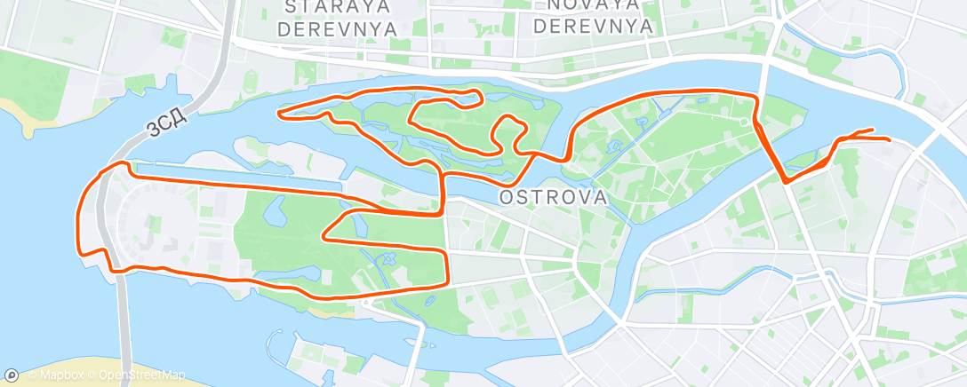Map of the activity, Утренний забег