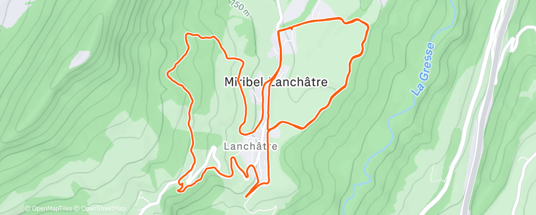 Карта физической активности (Footing très moyen)