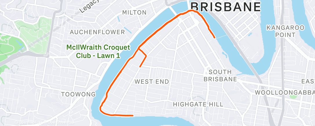 Map of the activity, Evening Run