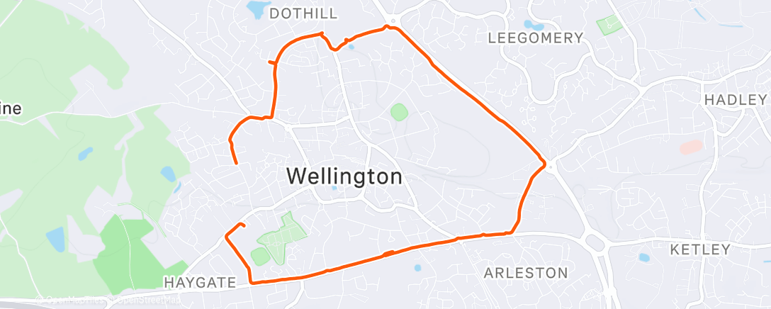 Map of the activity, Evening Run