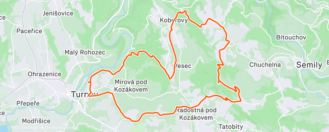 Map of the activity, Kozákovská inverze