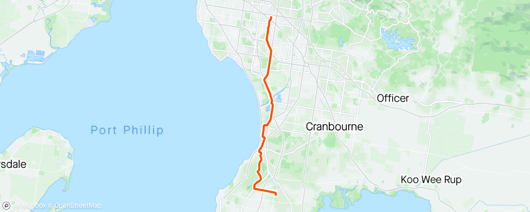 Map of the activity, Ride to work.