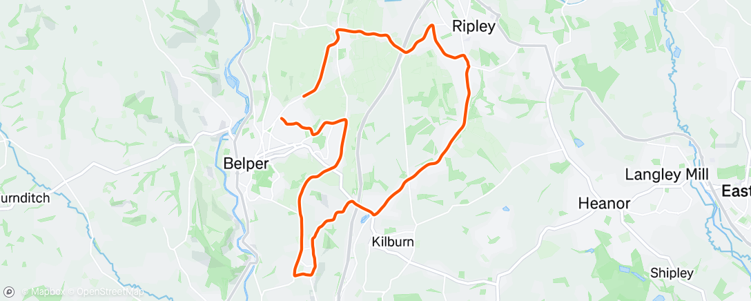 Map of the activity, Lunch Ride