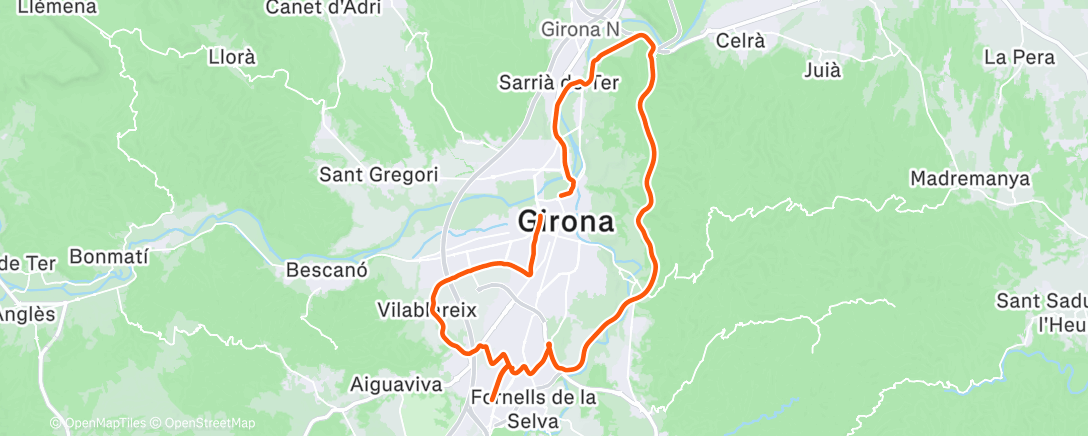 Map of the activity, Bicicleta por la mañana