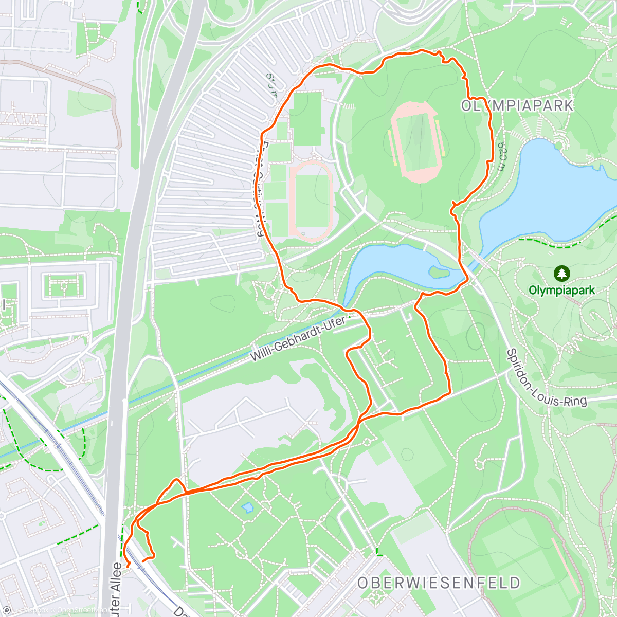 Kaart van de activiteit “Rondje Olympiapark München”